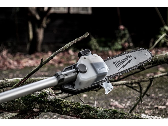 Quik-Lok™ Chainsaw Attachment. Part No. 4932464957. M18 FOPH-CSA. Milwaukee tools. Milwaukee Dealer. M18 Fuel outdoor power head. Outdoor tools. Professional tools. Chainsaw. click & collect. online tools. Agri tools. Startin Tractors.