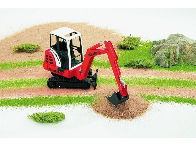 Bruder Schaeff HR16 Mini excavator. OEM. Part  No 024321. Bruder toy. Mini excavator toy.  1:16 scale toys.  online toys. Children's farming toys. click & collect.  Schaeff toy. farming toys.