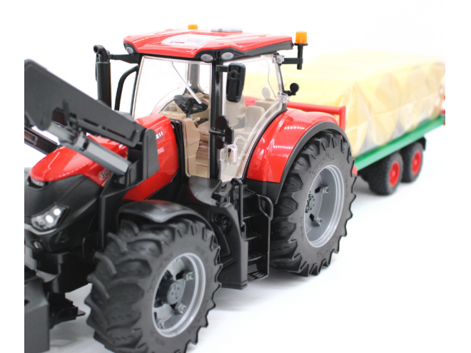 Bruder Case IH Optum. OEM. Part No 03198. Optum CVX 300 Bruder toy with front loader and bale trailer.