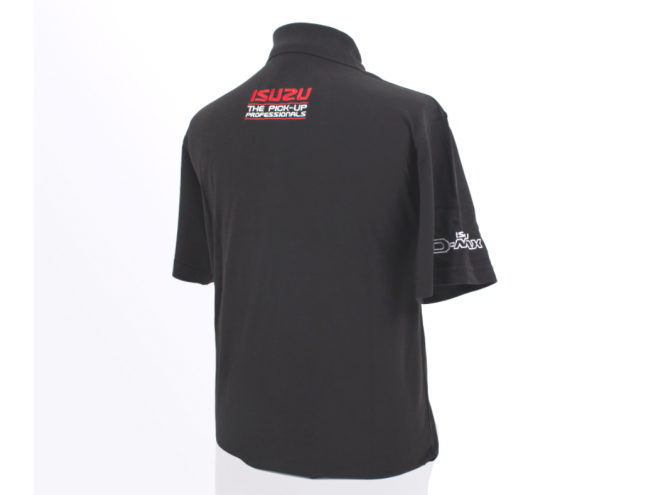 Isuzu - Black polo shirt D-Max OEM. Part IDM2211. Isuzu merchandise. Isuzu official . AA11 polo.