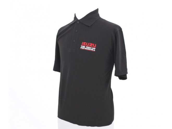 Isuzu - Black polo shirt D-Max OEM. Part IDM2211. Isuzu merchandise. Isuzu official . AA11 polo.