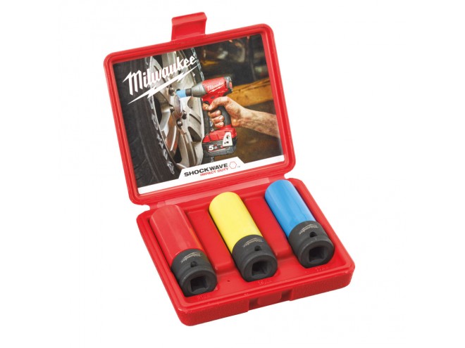 Shockwave Impact duty socket set. OEM. Part No 4932451568. Milwaukee tools, power tools, hand tools, PPE. Click & collect. Milwaukee products. Milwaukee Impact tools. Professional tools. trade tools. Startin Tractors. Milwaukee Stockist