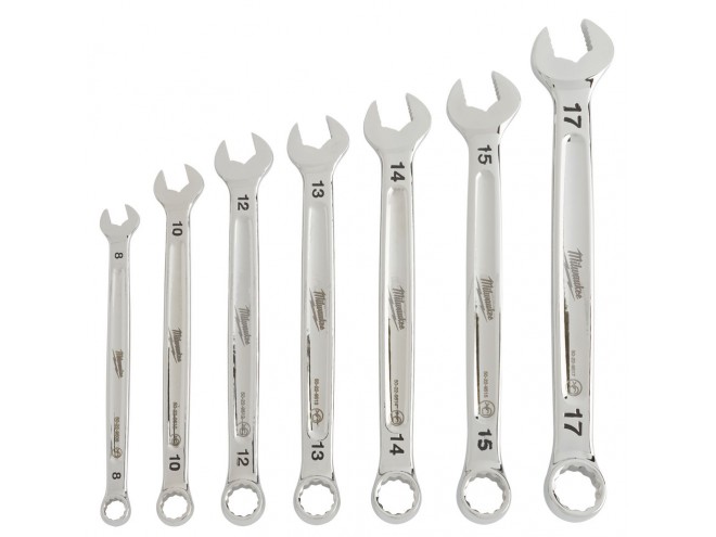 7pc Max Bite™ Combination Spanner Set. OEM. Part No 4932464257. Milwaukee tools, hand tools, power tools, PPE, professional tools. Milwaukee stockist. Startin Tractors. Click & collect. Max bite Spanners. Milwaukee Spanners.