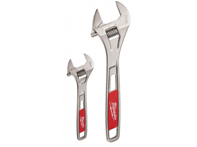 Adjustable Wrench Twin Pack. OEM. Part No 48227400. Milwaukee Tools. Milwaukee Wrenches. Milwaukee dealer. Milwaukee hand tools, power tools, PPE. Startin Tractors Milwaukee agents. Click & collect.