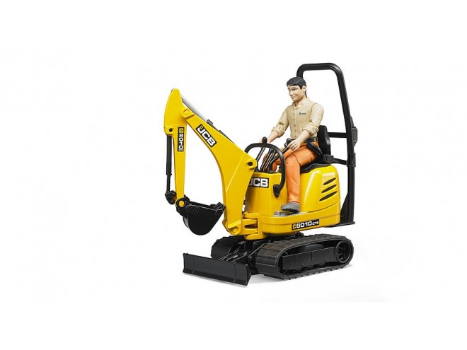 Bruder JCB Micro Excavator 8010 CTS with a man. OEM. Part No 620028. Bruder model. JCB model, Bruder farming toy. JCB 1:16 scale toy. JCB 1:16 scale. excavator 1:16 scale. Bruder farming toys. JCB construction toys. Online toys. Click & collect