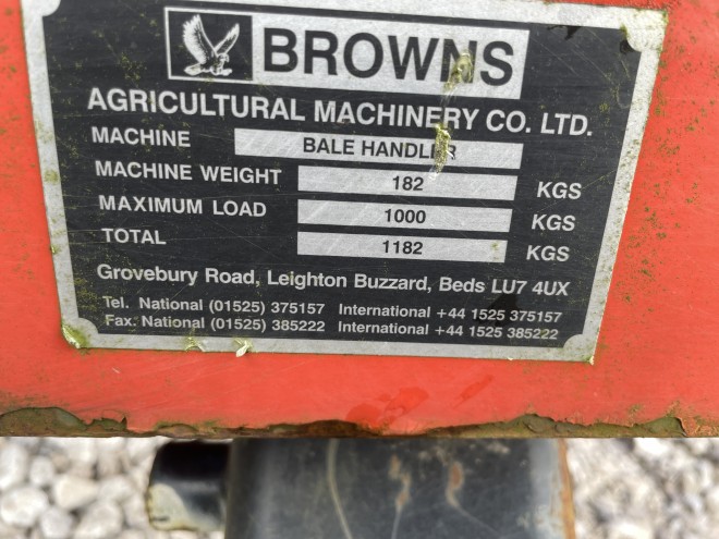 Browns Bale squeezer with Grays Brackets and Adaptor to euro 8 brackets