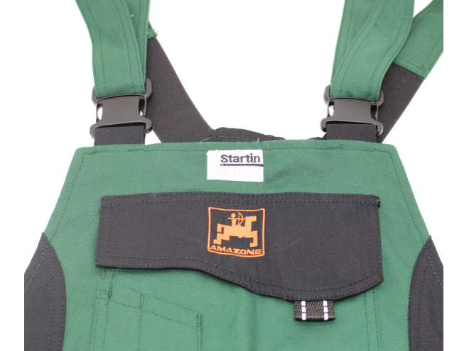 Amazone bib and braces. OEM. Part No AM-ML982 - 988, Amazone bib and braces. Farming boilersuit. Green bib and braces. Amazone merchandise. Amazone dungarees. Protective work wear. Green Amazone coveralls. Farming workwear. Online shop. click & collect. Amazone dealer.