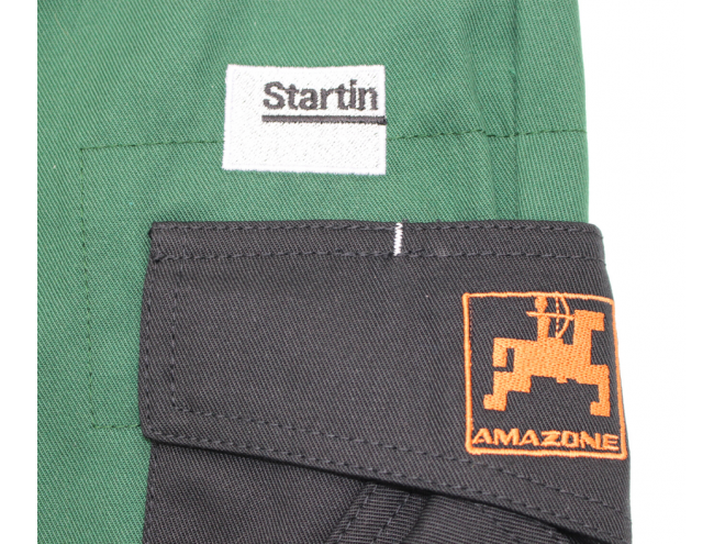 Amazone bib and braces. OEM. Part No AM-ML982 - 988, Amazone bib and braces. Farming boilersuit. Green bib and braces. Amazone merchandise. Amazone dungarees. Protective work wear. Green Amazone coveralls. Farming workwear. Online shop. click & collect. Amazone dealer.