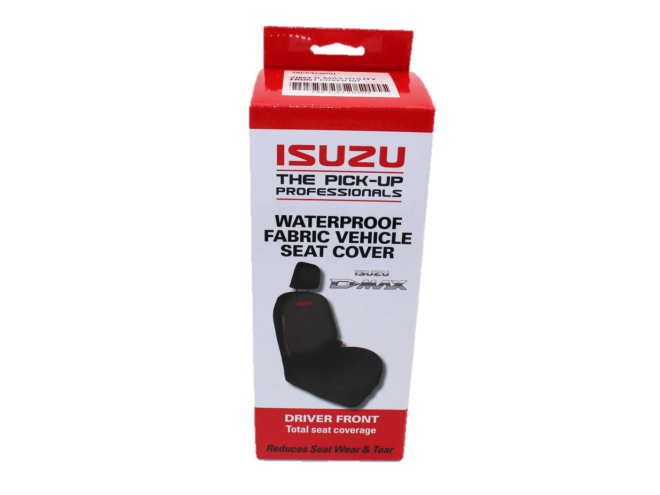 Genuine Isuzu seat cover Driver Front, D-max, waterproof fabric vehicle seat cover, seat protector Isuzu D-max. OEM. Part IACC3730RH. Isuzu accessories. Isuzu Dealer. click & collect. Online Isuzu parts. Isuzu spare parts. Startin Tractors.