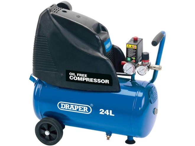 Draper 24L Oil Free Direct Air Compressor uk. OEM. Part no 24978.  Workshop tools. Draper tools. Draper stockiest. DIY hobby tools.  Portable air compressor. Online shop. Online tool shop. Startin Tractors