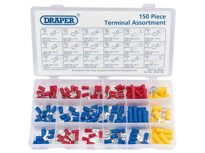 Draper Insulated Terminal assortment. Part No 18160. Workshop. online tools. click & collect. Startin Tractors.