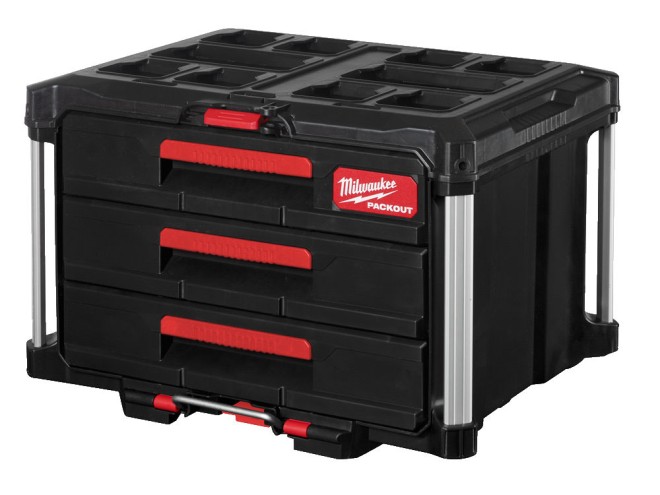 PACKOUT™ 3 Drawer Tool Box. Milwaukee Storage. PACKOUT System. Milwaukee Tools UK. Online tools UK.  Milwaukee storage solution. 3 Drawer Tool Box. Milwaukee Power Tools. Tool Storage. Milwaukee Range. Tradesmen Tools. Low Price Milwaukee Deals. Click & collect. Collect in store. Tool Box UK. Startin Tractors.