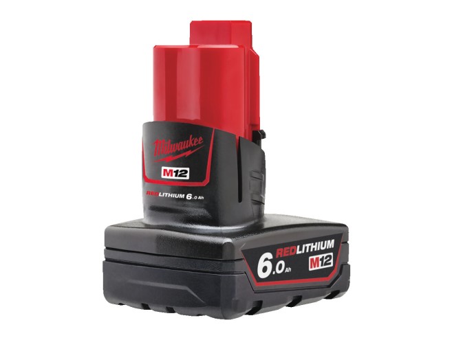 M12™ 6.0 Ah Battery. OEM. Part No M12 B6, 4932451395. click & collect, collect instore, buy online, low price, Milwaukee batteries. M12 batteries. Redlink. Redlithium. Power Tools. Mlwaukee Dealers. Instock. Startin Tractors.