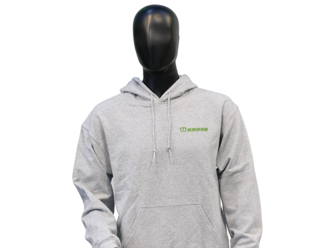 Krone standard hoodie. OEM. Part 209028390. Krone hoodie, Krone merchandise, online shop, click & collect, collect instore, fast delivery, Krone clothing, Krone adult jumper, Krone Hoodie, grey hoodie, agri -wear, farming clothes, Startin Tractors.