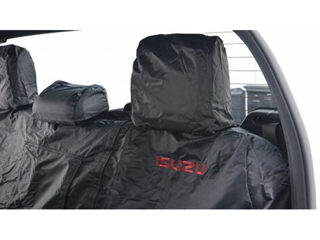 Genuine Isuzu Utility 2021- Double Cab Only, OEM, Part N IACC3731, Isuzu Dealer, Isuzu accessories, Isuzu seat covers, Isuzu Utility rear seat covers, protective seat covers, Isuzu spare parts, Isuzu replacements, truck seat covers, click & collect, low price, Isuzu service, Startin Tractors.