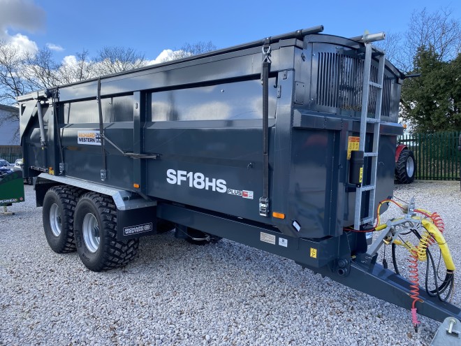 Richard Western Suffolk SF 18 HS Plus 18Ton Grain trailer C/W Roll Over Sheet Gunmetal Grey