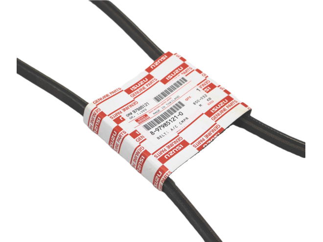 Genuine Isuzu Air Conditioning Belt 2.5 Litre D Max. OEM. Part No. 8979851210. Isuzu parts. Isuzu spare parts. Isuzu Air con. Isuzu dealer. Isuzu parts, D-Max spares, Isuzu D-Max spare parts, Ebay, Isuzu accessories. Startin Tractors.