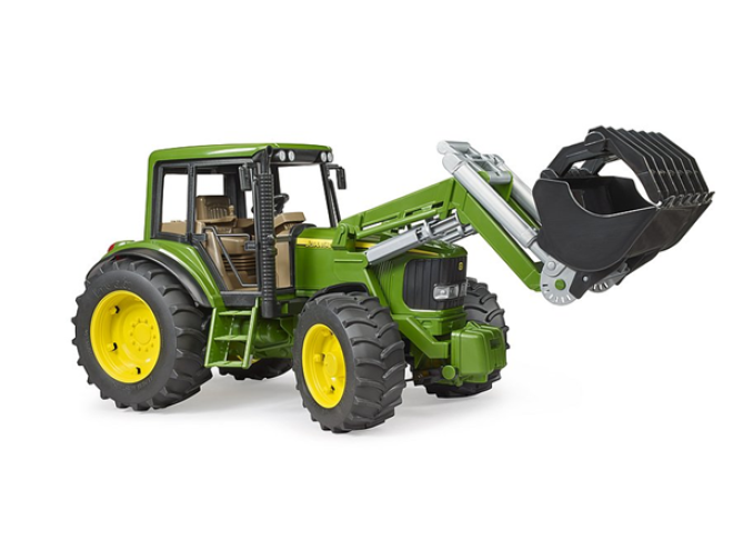 John Deere 6920 with loader. OEM. Part 020521. Bruder toys. Bruder John Deere. farming toys. collectable Bruder toys. click and collect.  Online toy shop. Farming toys online. John Deere Tractor. John Deere model. Bruder farming toys. Startin Tractors