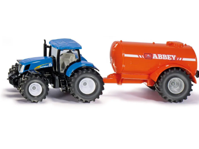 Siku New Holland and tanker part 019458, Siku tractor, Siku model, New Holland, Abbey Tanker, Muck spreading, click & collect, Siku 1:50 scale, UK delivery, Christmas toy, collectable tractor, farm toys, Case IH, Subaru, Isuzu, Startin Tractors