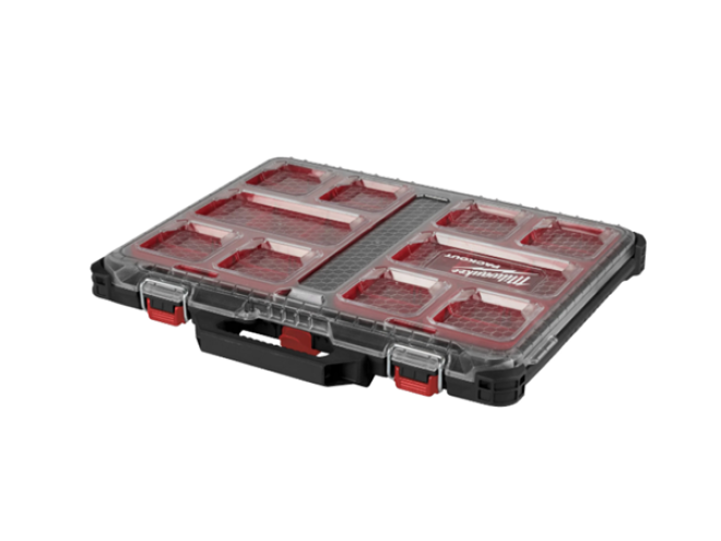 Milwaukee Slim Organiser PACKOUT&trade; 4932471064, Milwaukee Packout system, Milwaukee Storage, Milwaukee Dealer, UK Delivery, Click & Collect, Startin tractors