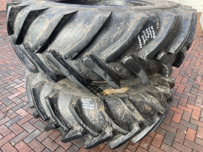 Stocks Duals 20.8R38 99% tread X8 clamps