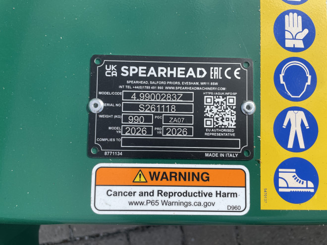 Spearhead Sniper 280 HD Front and rear mounted 2.8M Cutting width