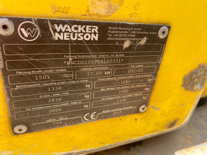 Wacker Neuson Dumper 1501s