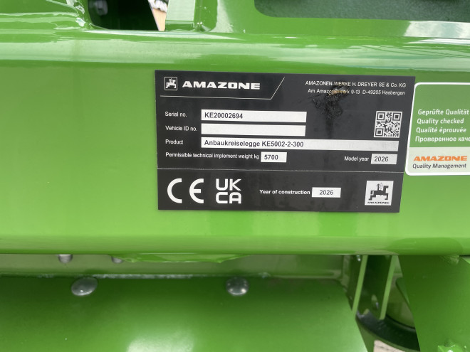 Amazone KE5002-2 hydraulic folding power harrow