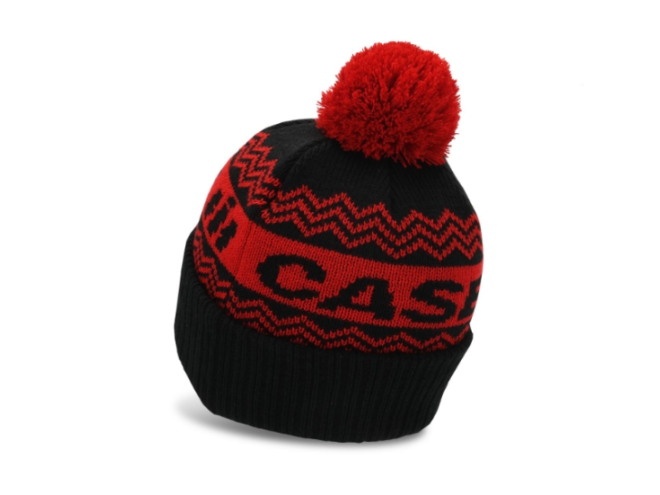 Case IH Bobble Hat , Genuine Case IH merchandise, winter hat, Case IH dealer, Case IH Tractor, CNH, Case IH Logo, pompom hat, knit hat, Case Fan shop Startin Tractors